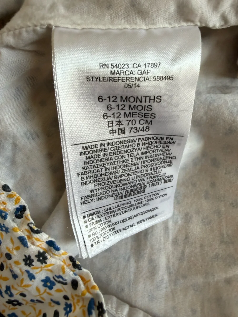 babyGap floral cotton dress, 6-12m